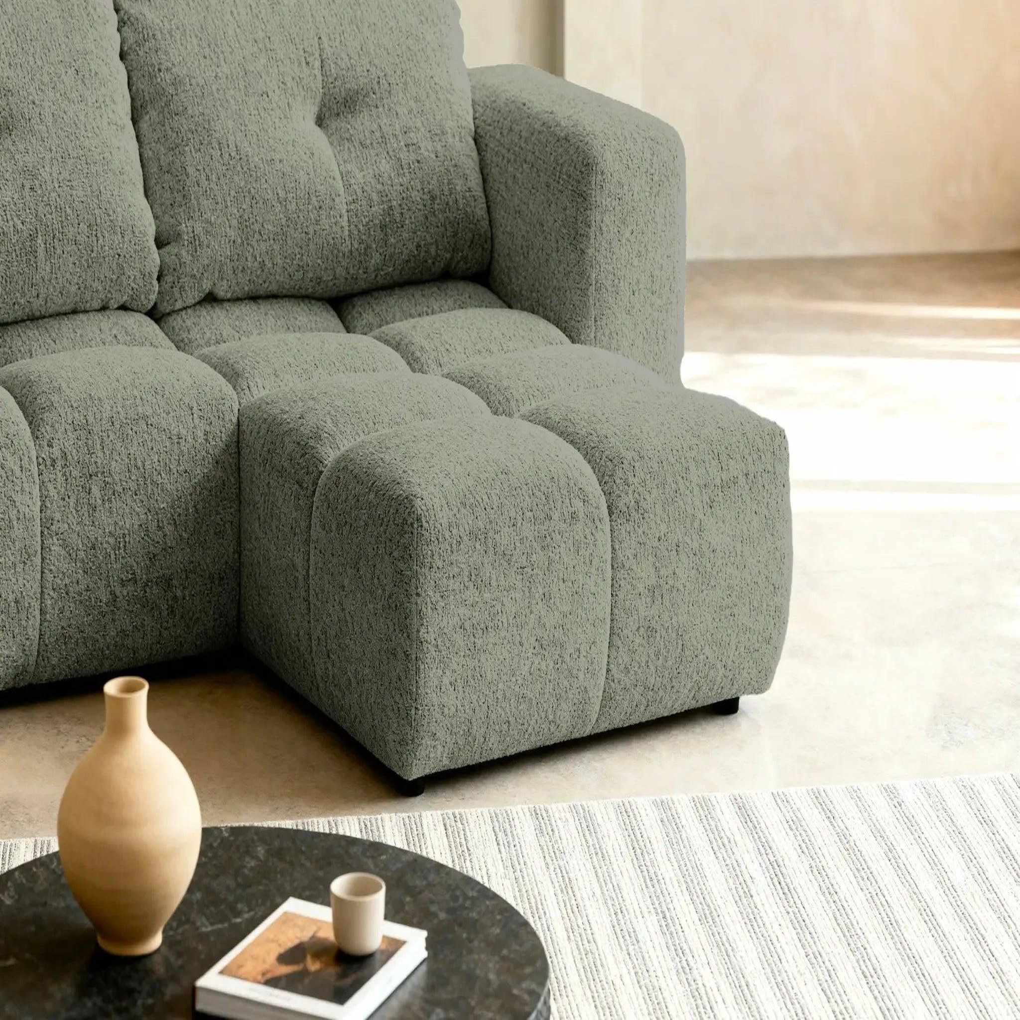 Voir la diapositive 4 : CASANOVA PARIS Romy mini - canapé d'angle convertible tissu chenille 2 places