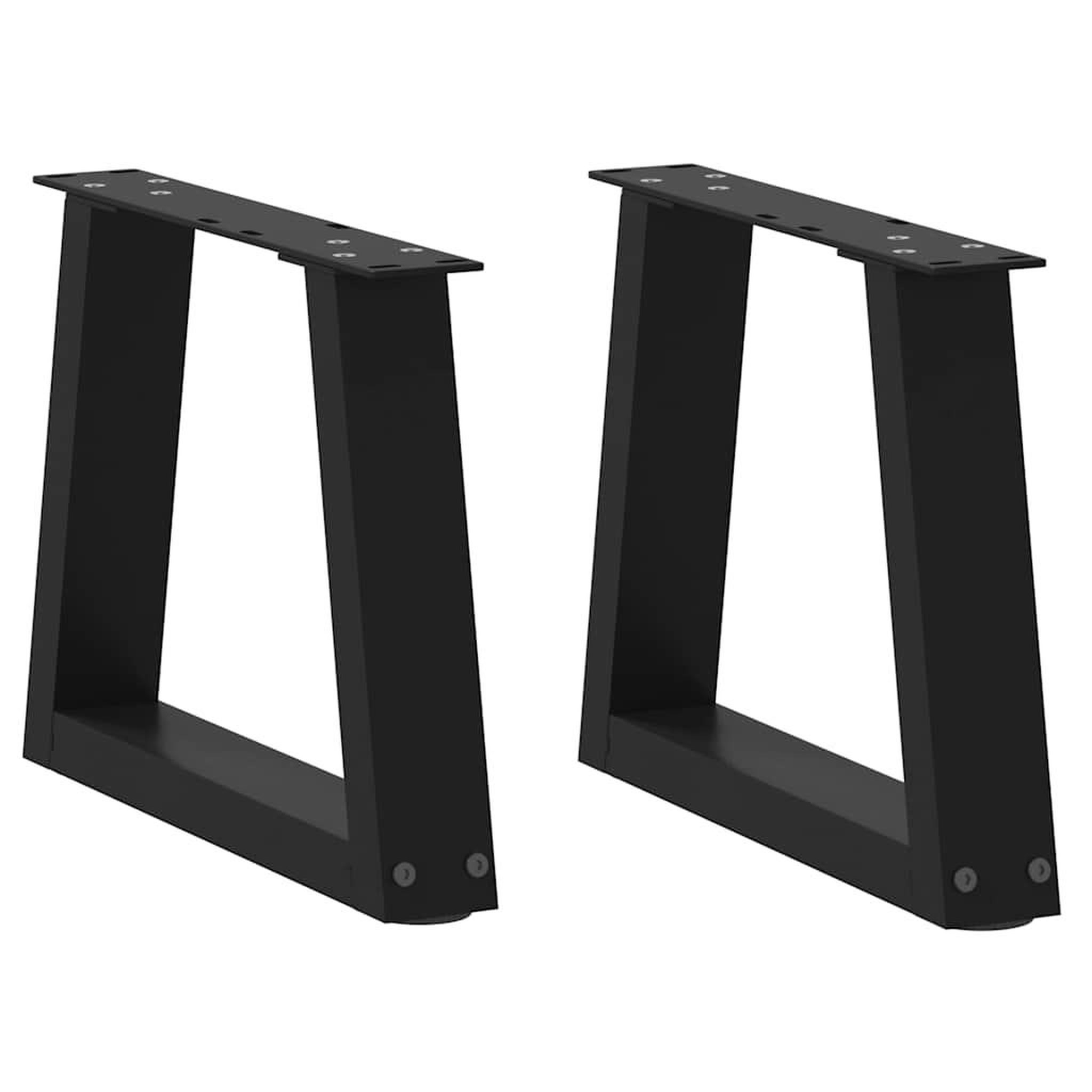 VIDAXL Pieds de table a manger forme V 2 pcs noir 40x(30-31,3)cm acier