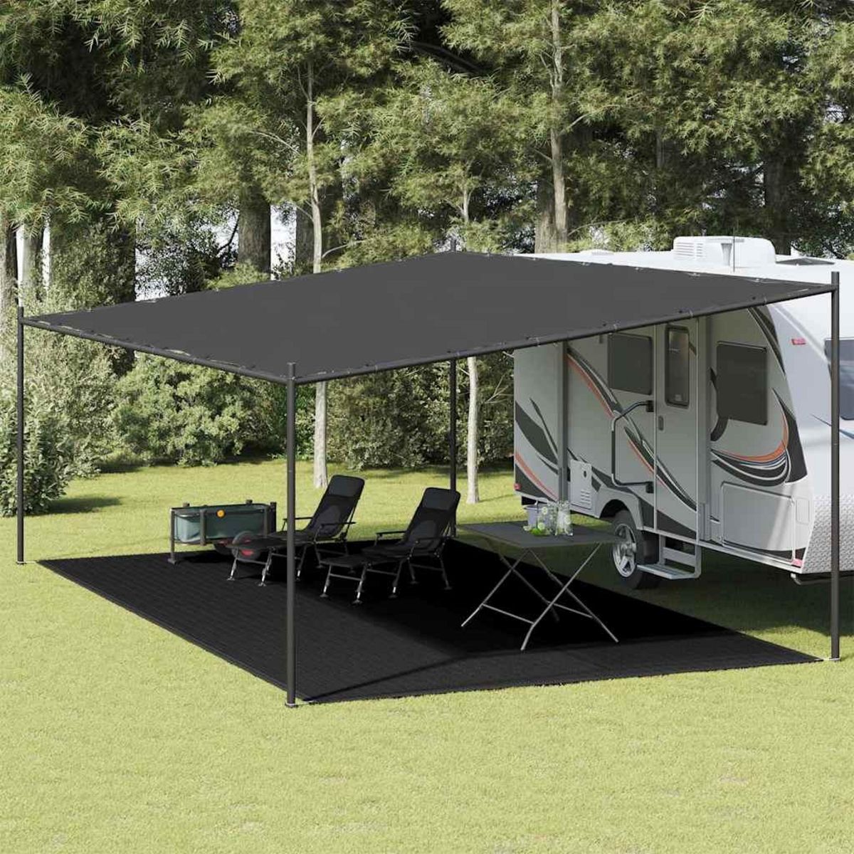 VIDAXL Tapis de tente 400x600 cm Noir