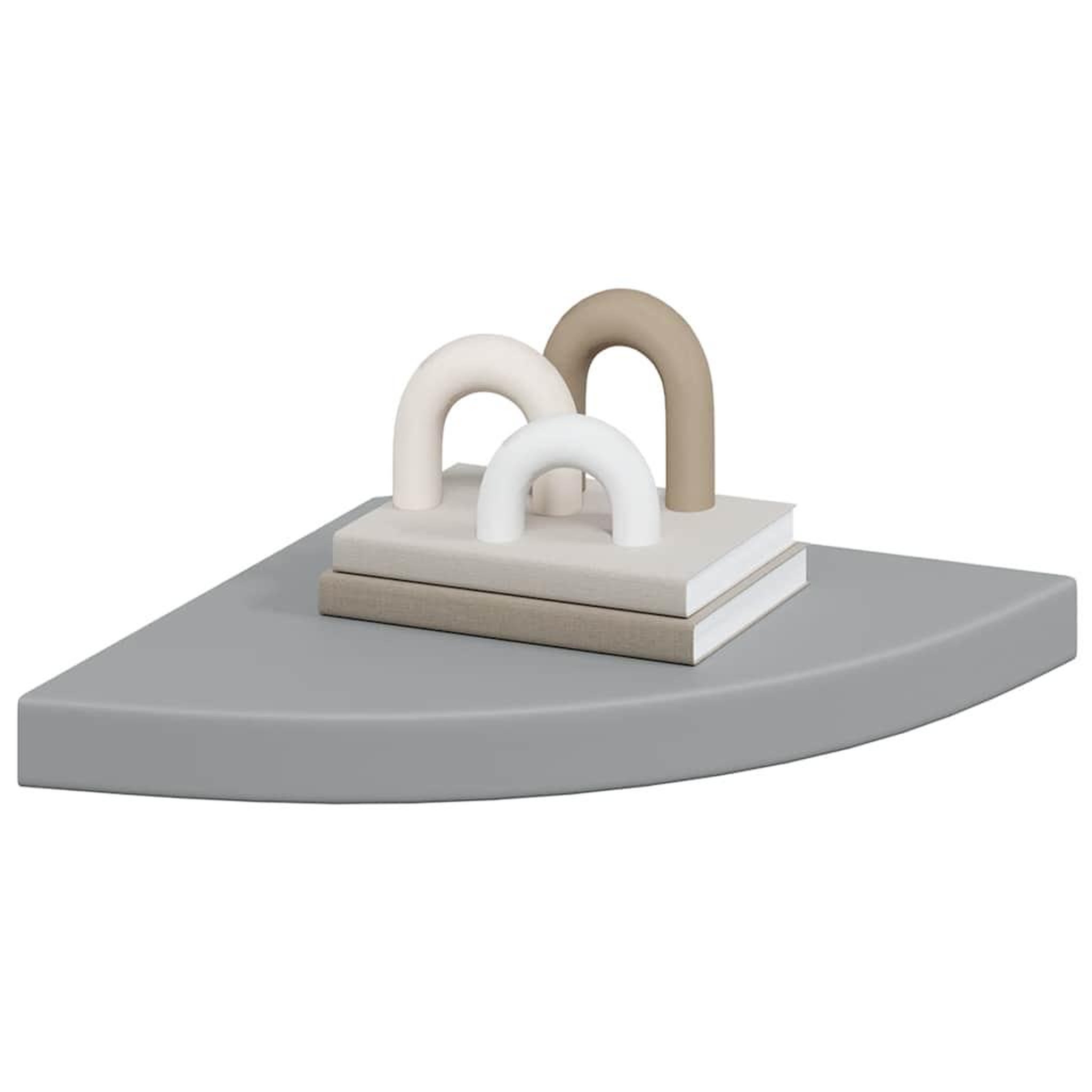 Voir la diapositive 4 : VIDAXL Etagere d'angle flottante gris 35x35x3,8 cm mdf
