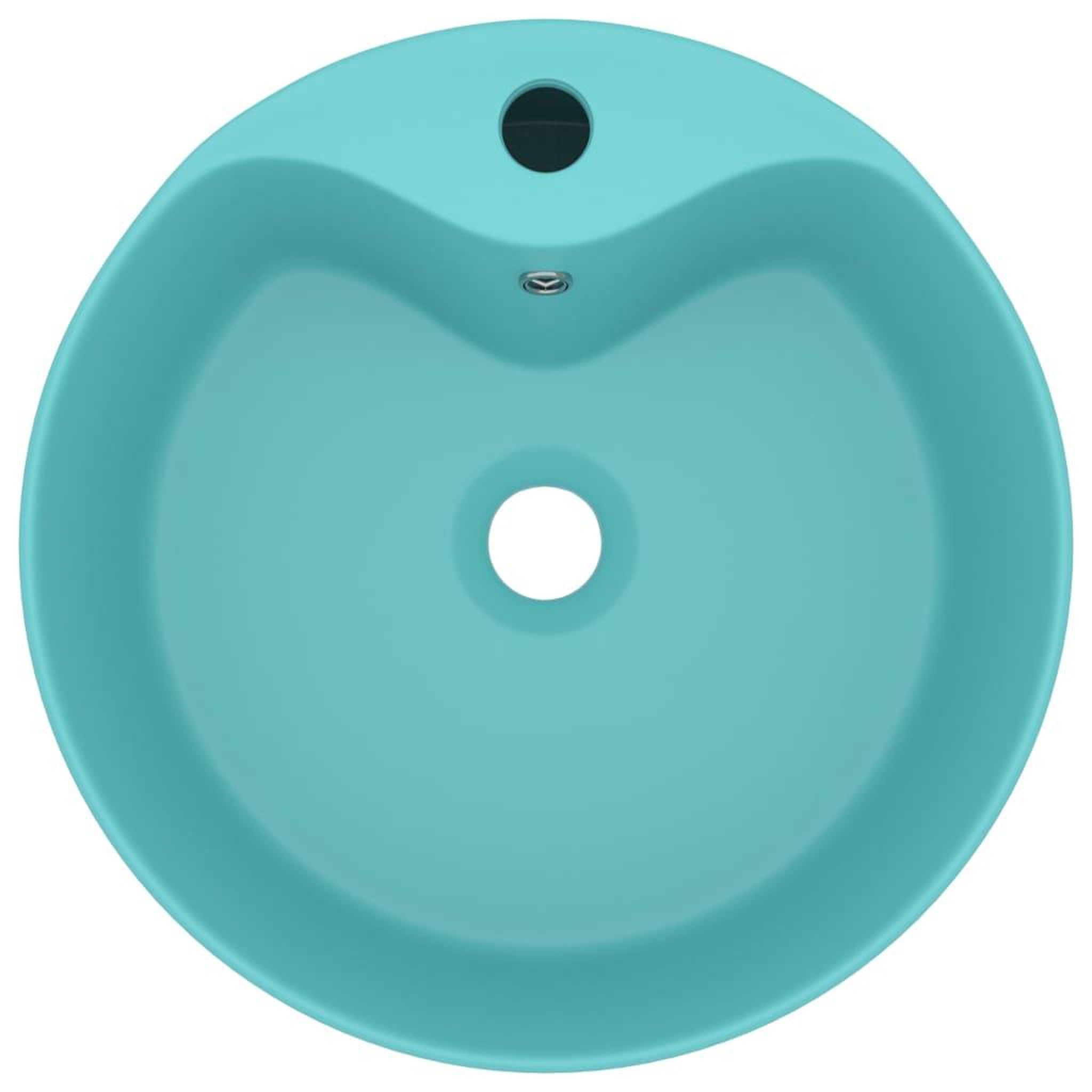 Voir la diapositive 3 : VIDAXL Lavabo de luxe avec trop-plein Vert clair mat 36x13cm Ceramique