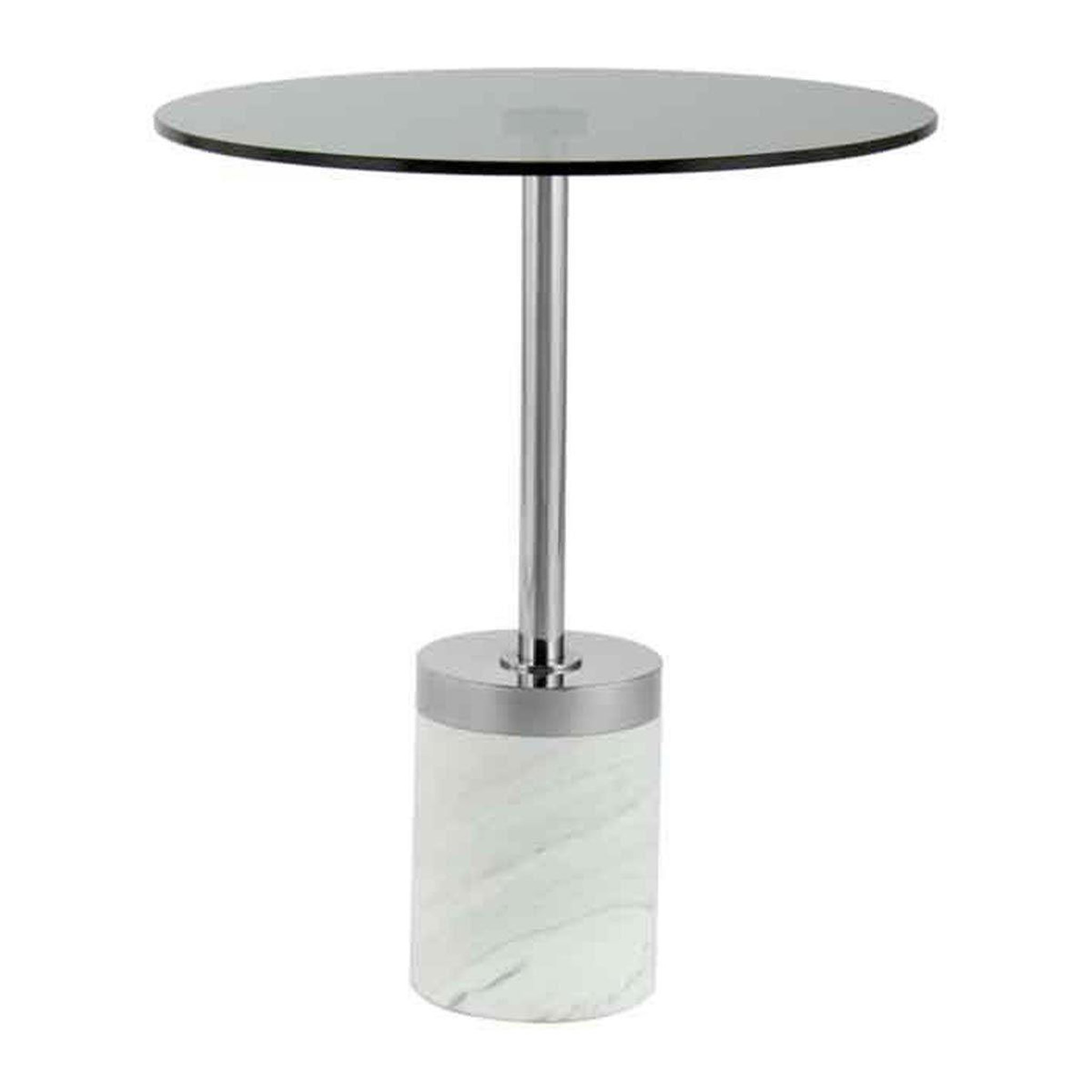 Paris Prix Table d'appoint en marbre  lana  53cm gris & blanc