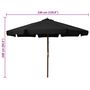 Voir la diapositive 5 : VIDAXL Parasol d'exterieur avec mat en bois 330 cm Noir