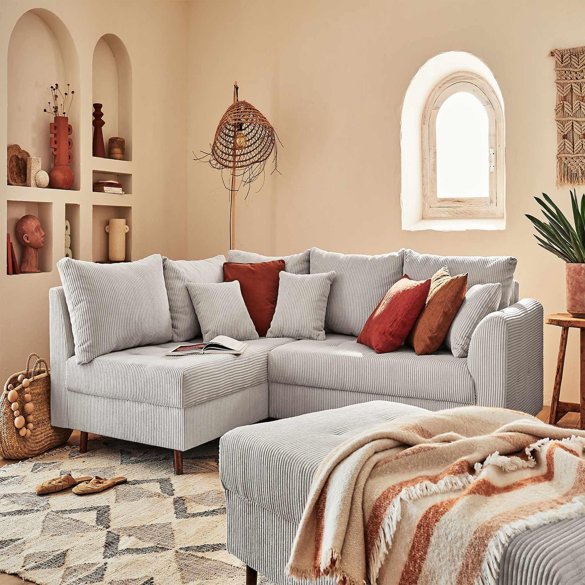 Voir la diapositive 6 : LISA DESIGN Rune - pouf modulable - en velours côtelé