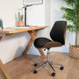 Voir la diapositive 2 : Rendez vous déco Chaise de bureau pivotante en bois en PU noir-Archie