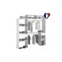 Voir la diapositive 4 : CONCEPT USINE Dressing blanc extensible avec 2 penderies, 4 étagères et un tiroir ELYSEE