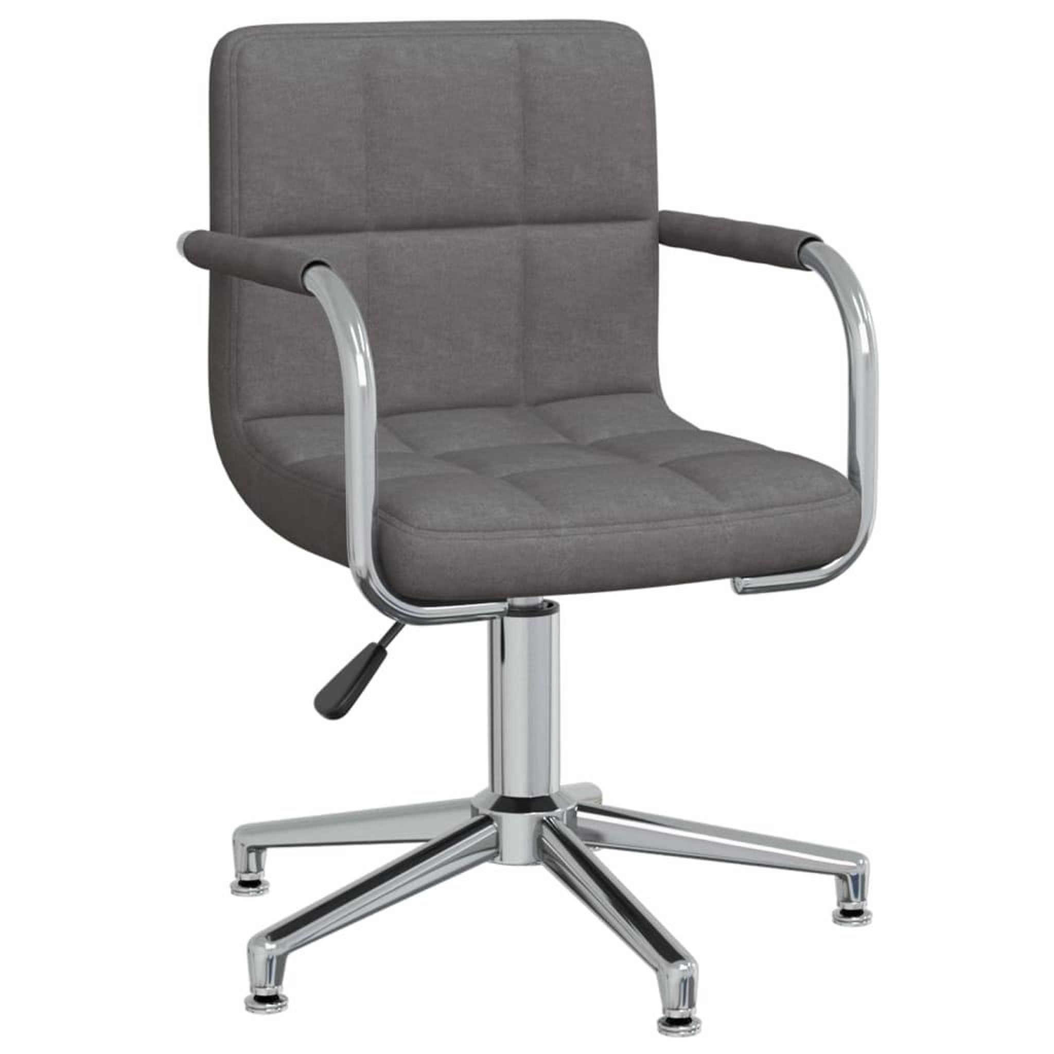 VIDAXL Chaise pivotante de salle a manger Gris fonce Tissu