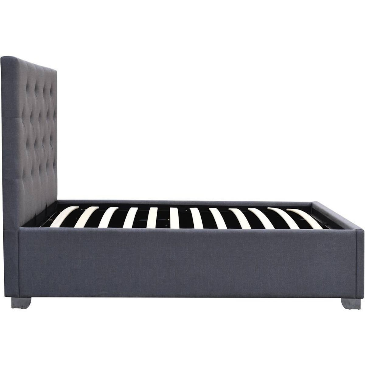 Habitat et Jardin Lit simple avec coffre  Tino  - 90 × 190 cm - Gris