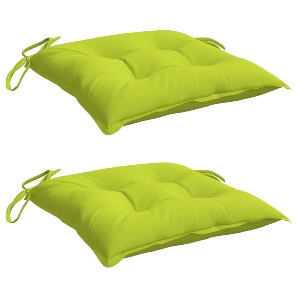 VIDAXL Coussins de chaise lot de 2 vert brillant 40x40x7 cm