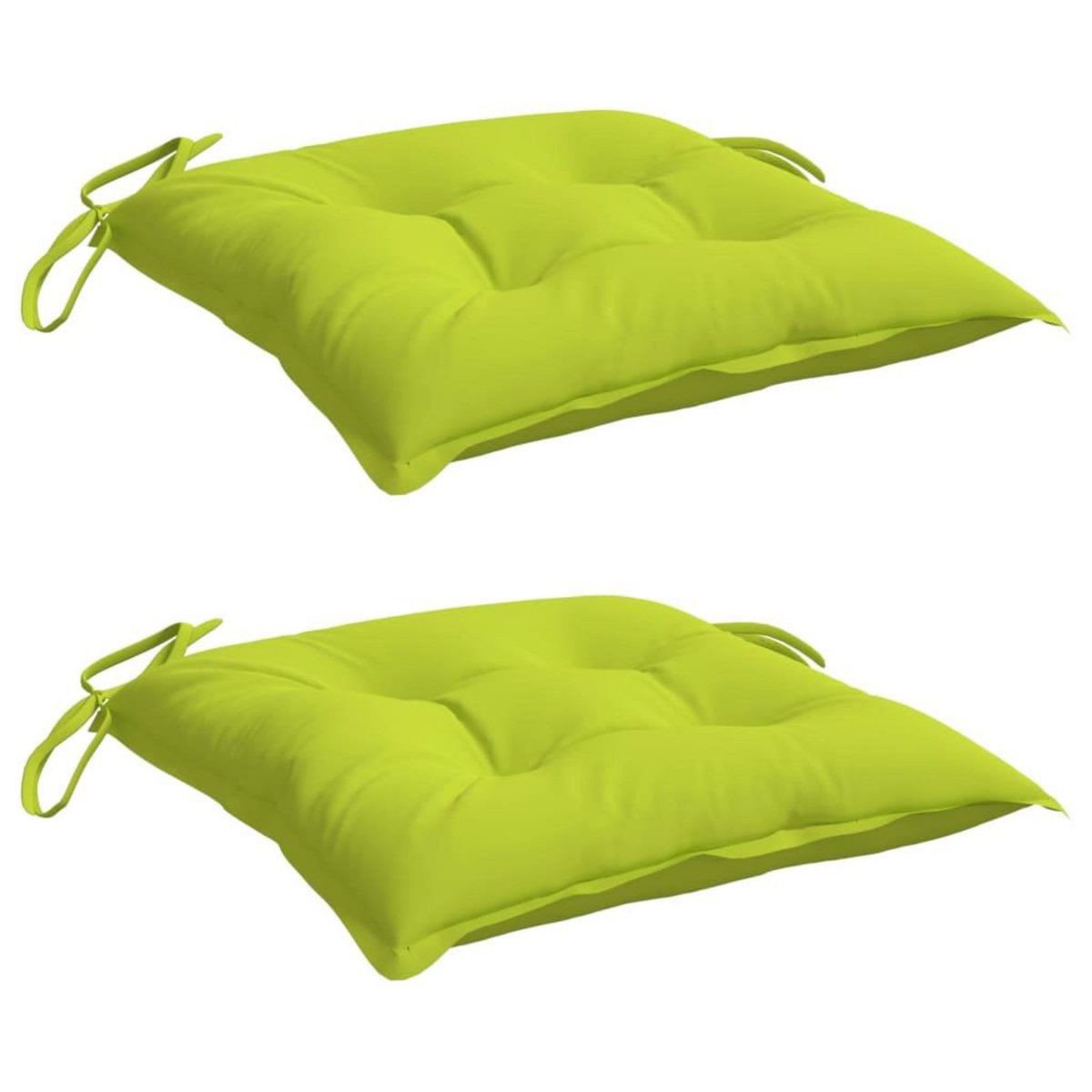 VIDAXL Coussins de chaise lot de 2 vert brillant 40x40x7 cm
