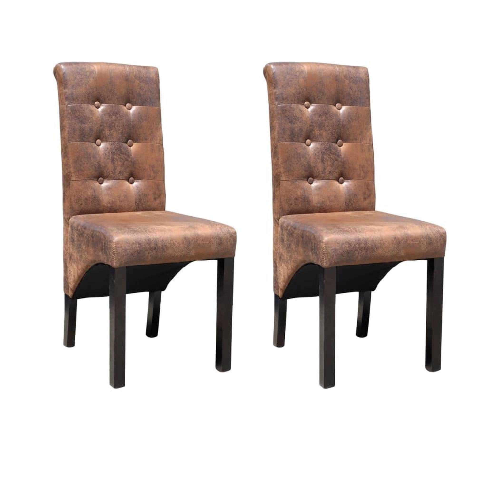 VIDAXL Chaises a manger lot de 2 marron similicuir