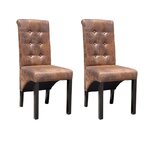 VIDAXL Chaises a manger lot de 2 marron similicuir