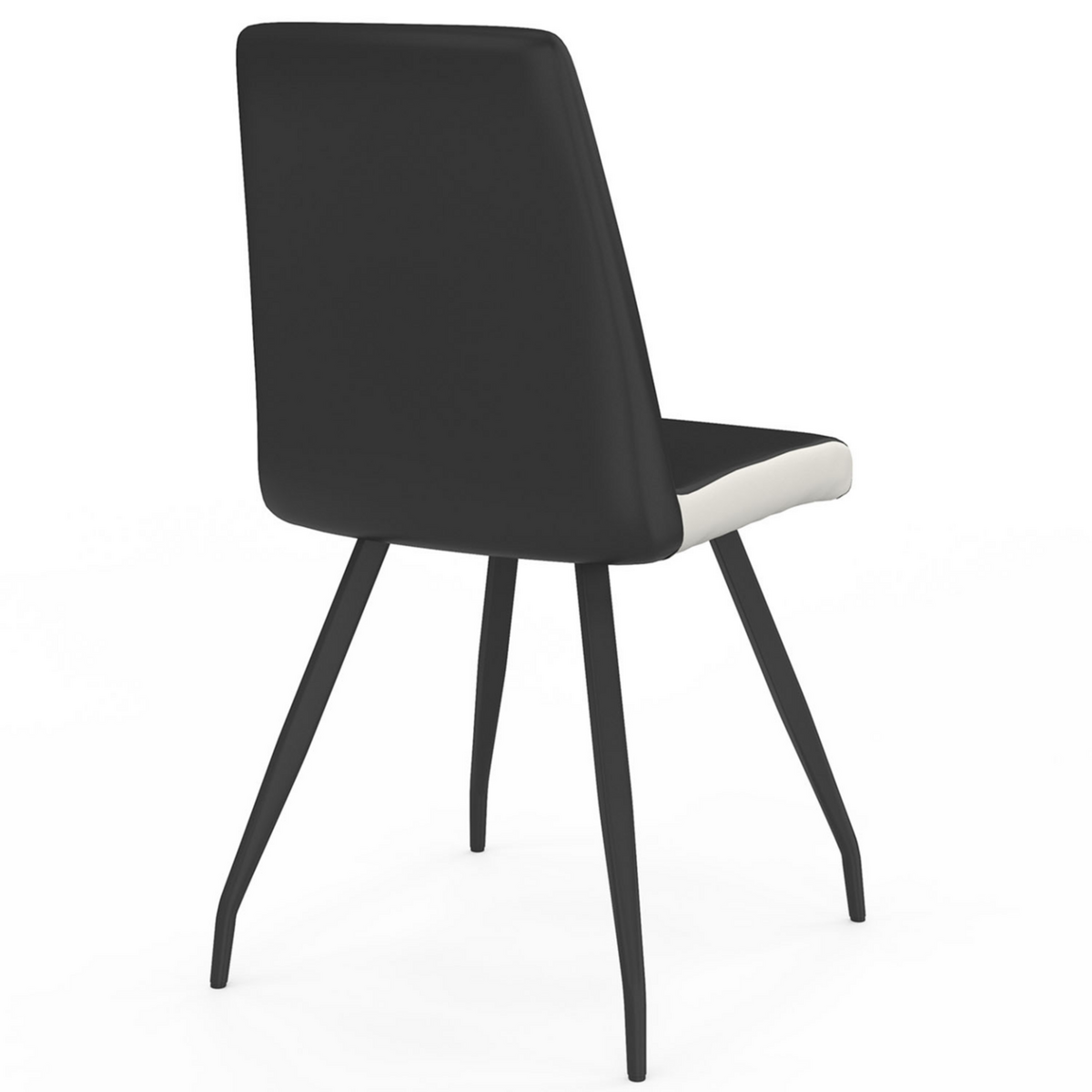 ID MARKET Lot de 6 chaises ADA noires liseré blanc pied araignée pour salle à manger