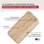 Voir la diapositive 4 : Fackelmann Planche à découper, hêtre avec rigolle et collecteur de sang 45 x 25 cm Fackelmann Wood Edition