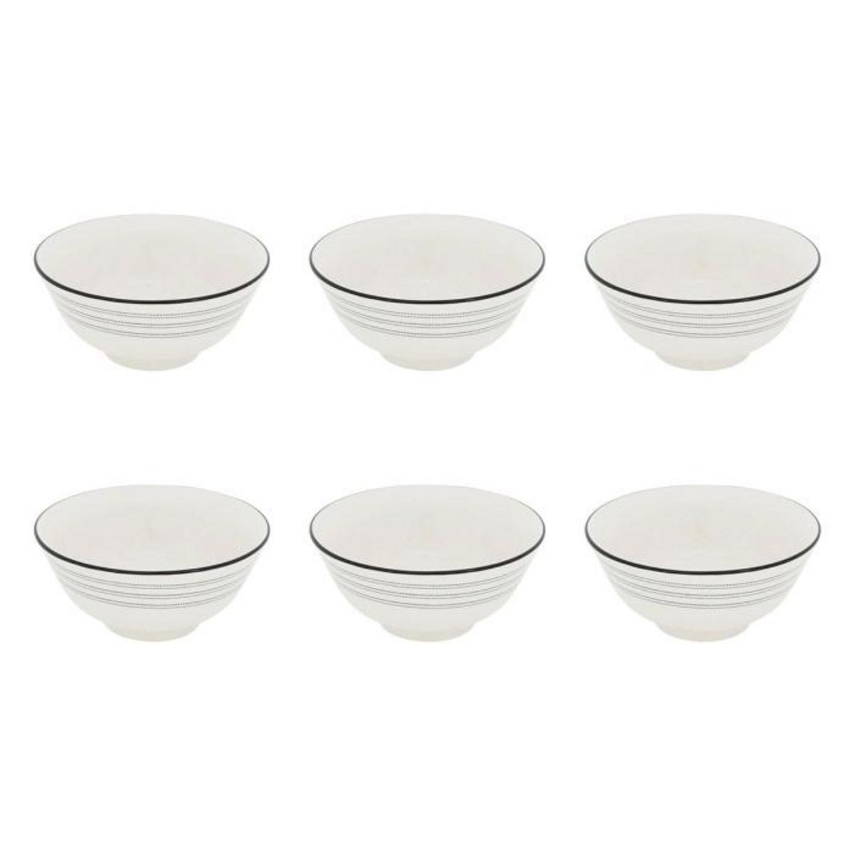 SECRET DE GOURMET Lot de 6 Bols en Porcelaine  Lunova  15cm Blanc