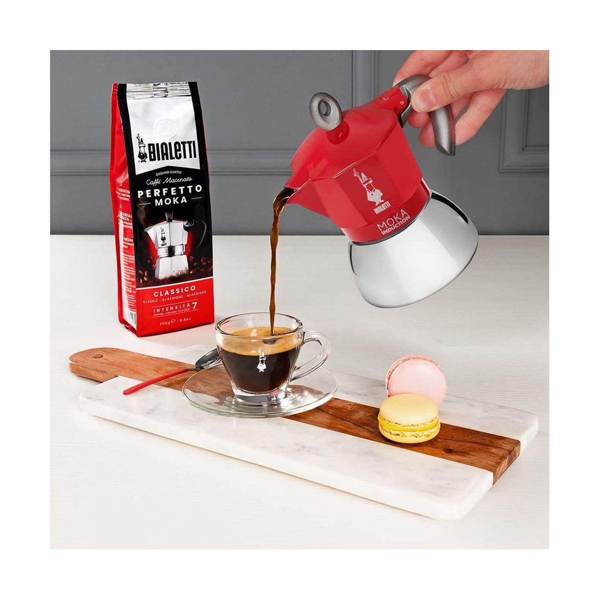 BIALETTI Cafetière italienne Moka induction 6 tasses RED