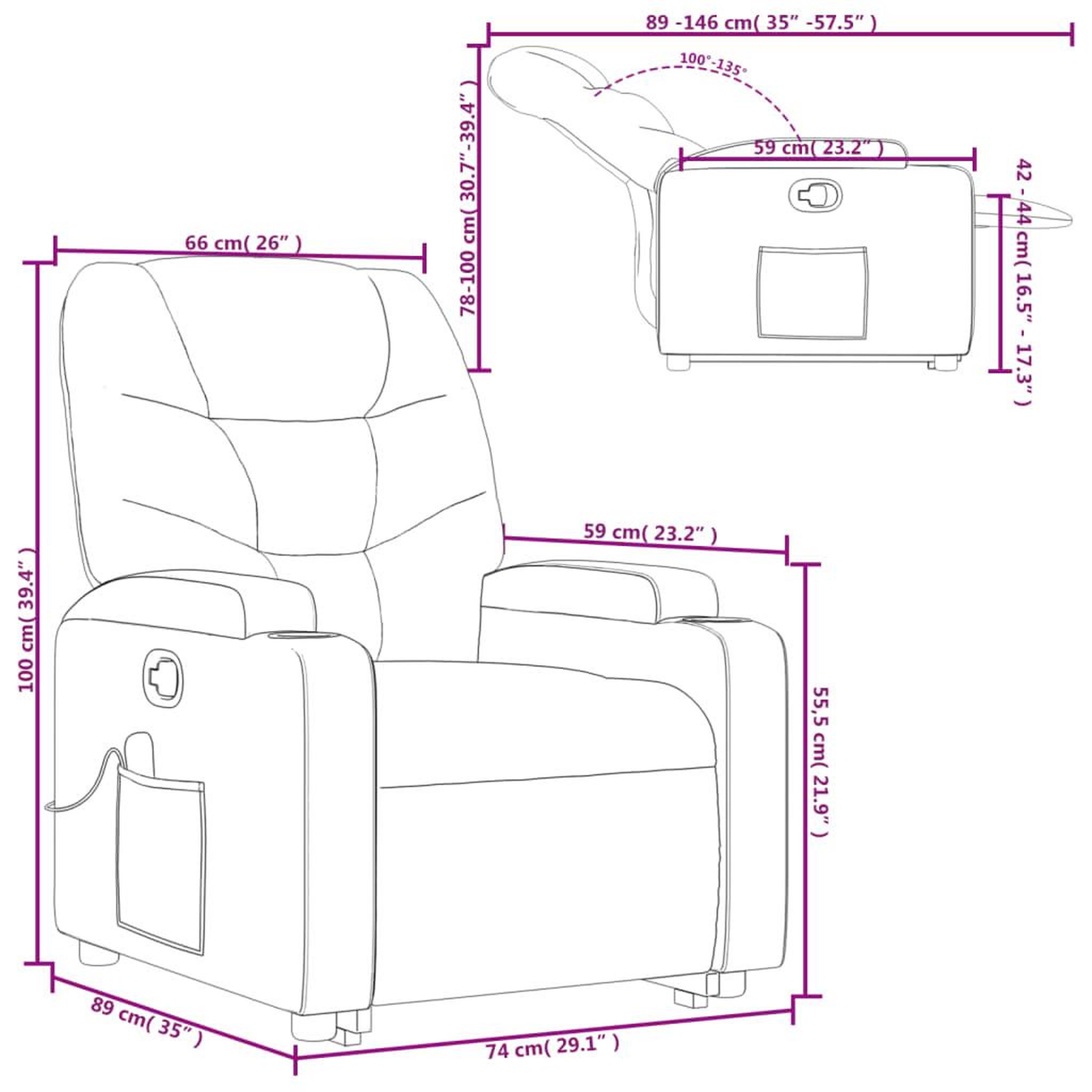 Voir la diapositive 6 : VIDAXL Fauteuil inclinable de massage Marron Similicuir