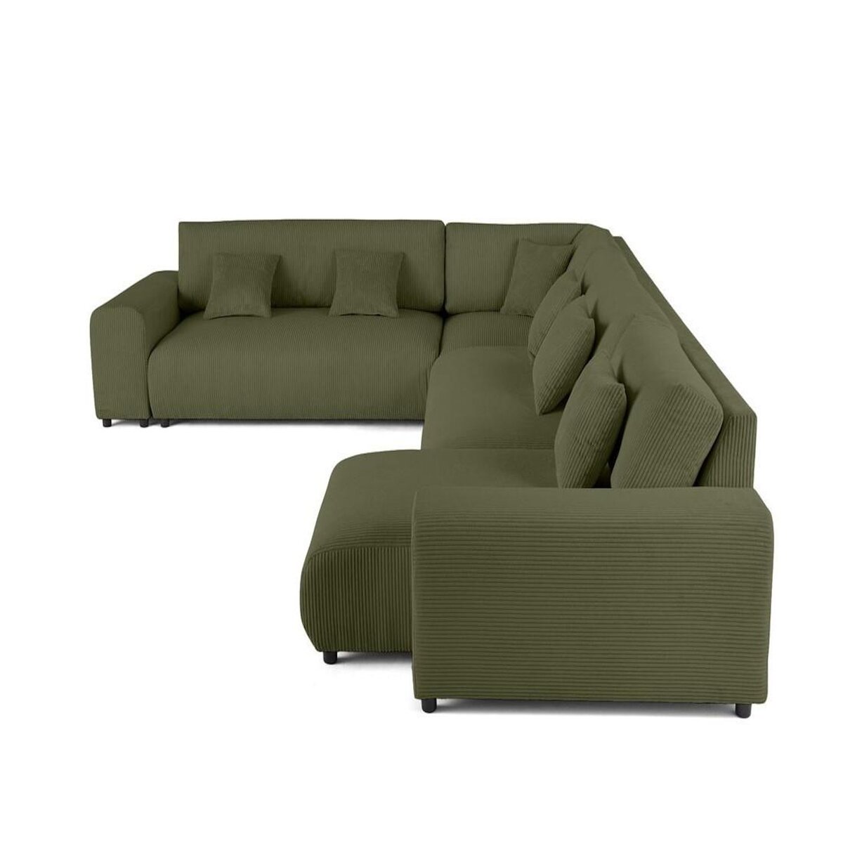 LISA DESIGN Garance - canapé modulable d'angle gauche - 8 places - en velours côtelé