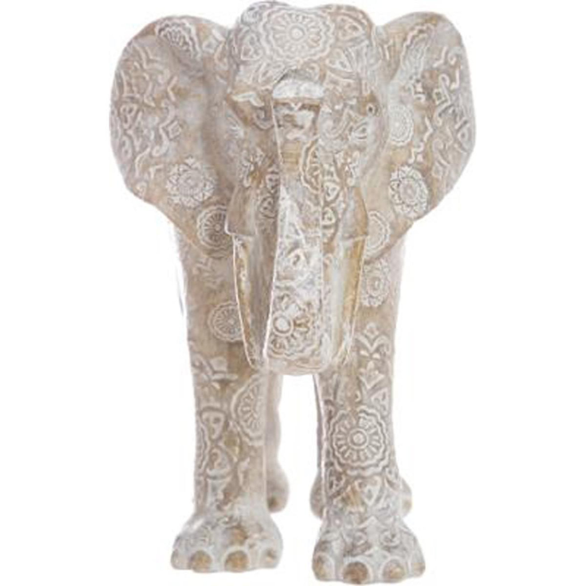 Voir la diapositive 3 : ATMOSPHERA Statuette en résine  éléphant  15cm beige