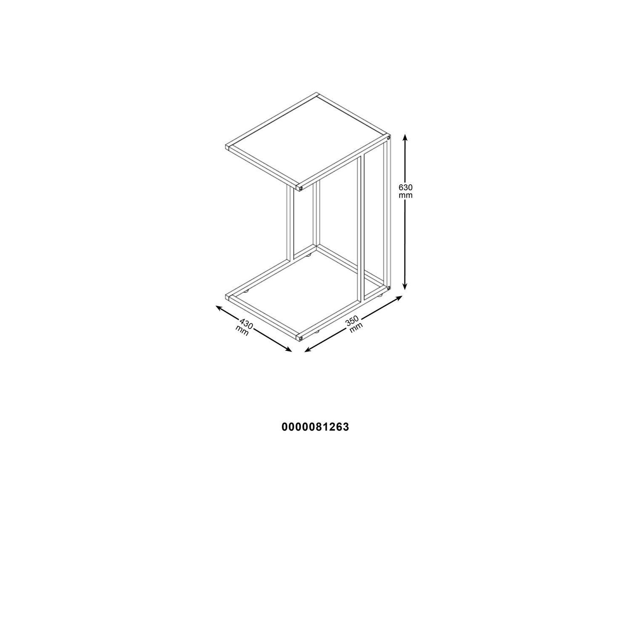 Voir la diapositive 5 : TOILINUX Table d'appoint ou bout de canapé en mdf et métal