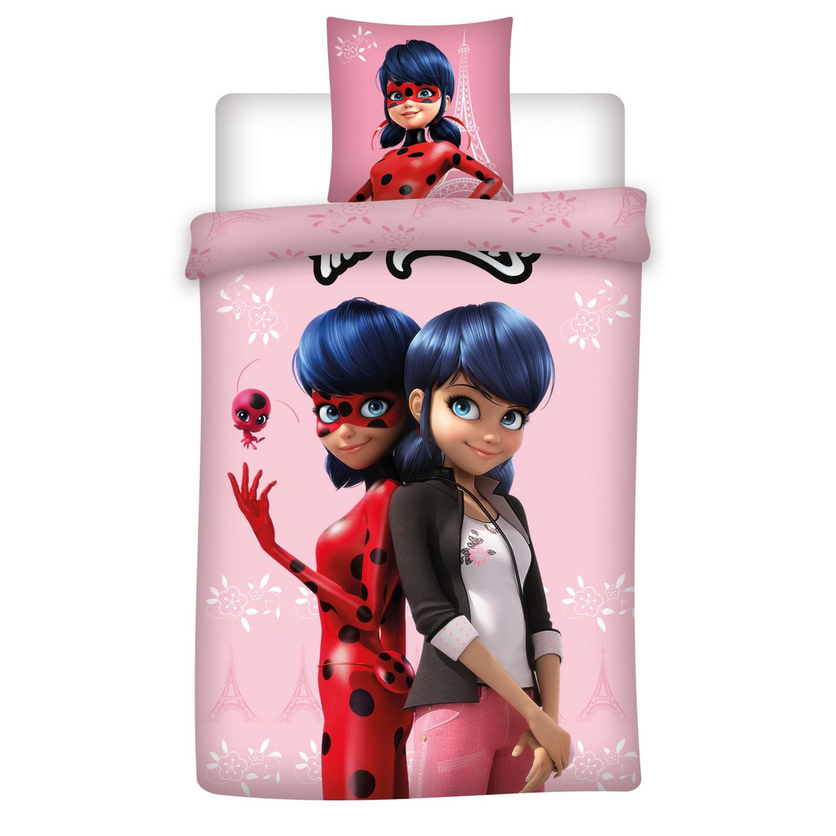 LADYBUG Parure housse de couette enfant microfibre réversible MIRACULOUS LADYBUG