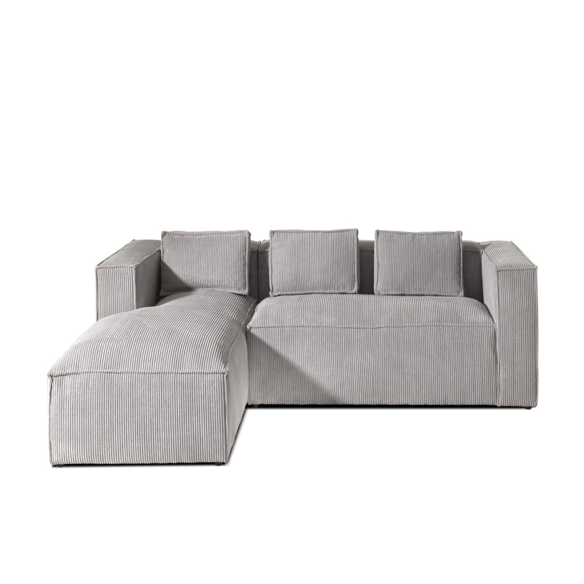 Voir la diapositive 1 : LISA DESIGN Stella - canapé d'angle - en velours côtelé - 4 places -style contemporain - gauche