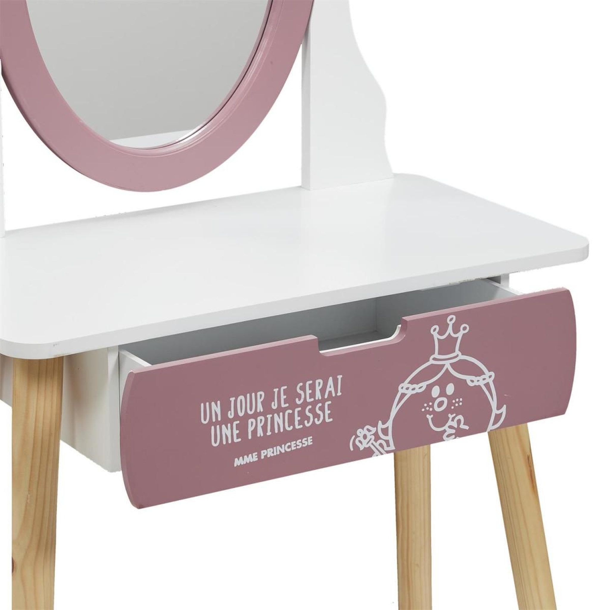 Voir la diapositive 6 : The Home Deco Factory Coiffeuse enfant  madame princesse  108cm rose
