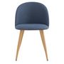Voir la diapositive 6 : Rendez vous déco Lot de 2 chaises en tissu bleu et pieds en métal effet bois - Cozy