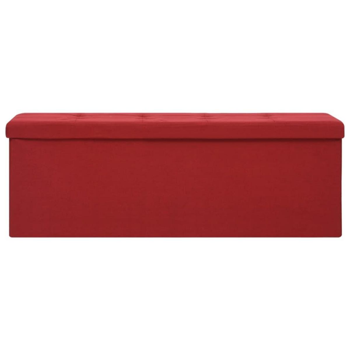 VIDAXL Banc de rangement pliable Rouge bordeaux Faux lin
