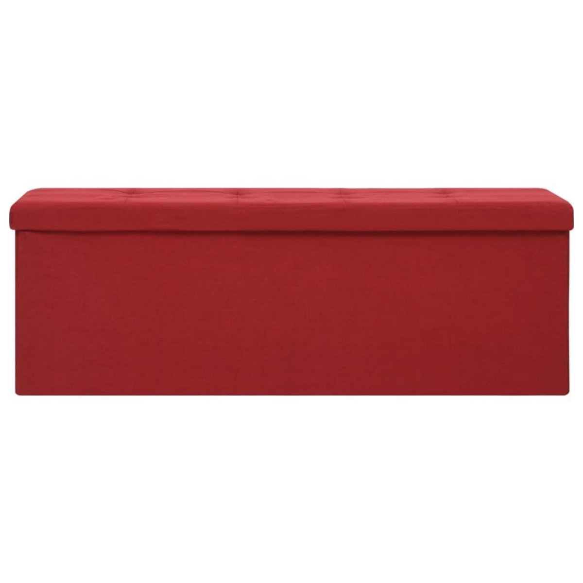 VIDAXL Banc de rangement pliable Rouge bordeaux Faux lin