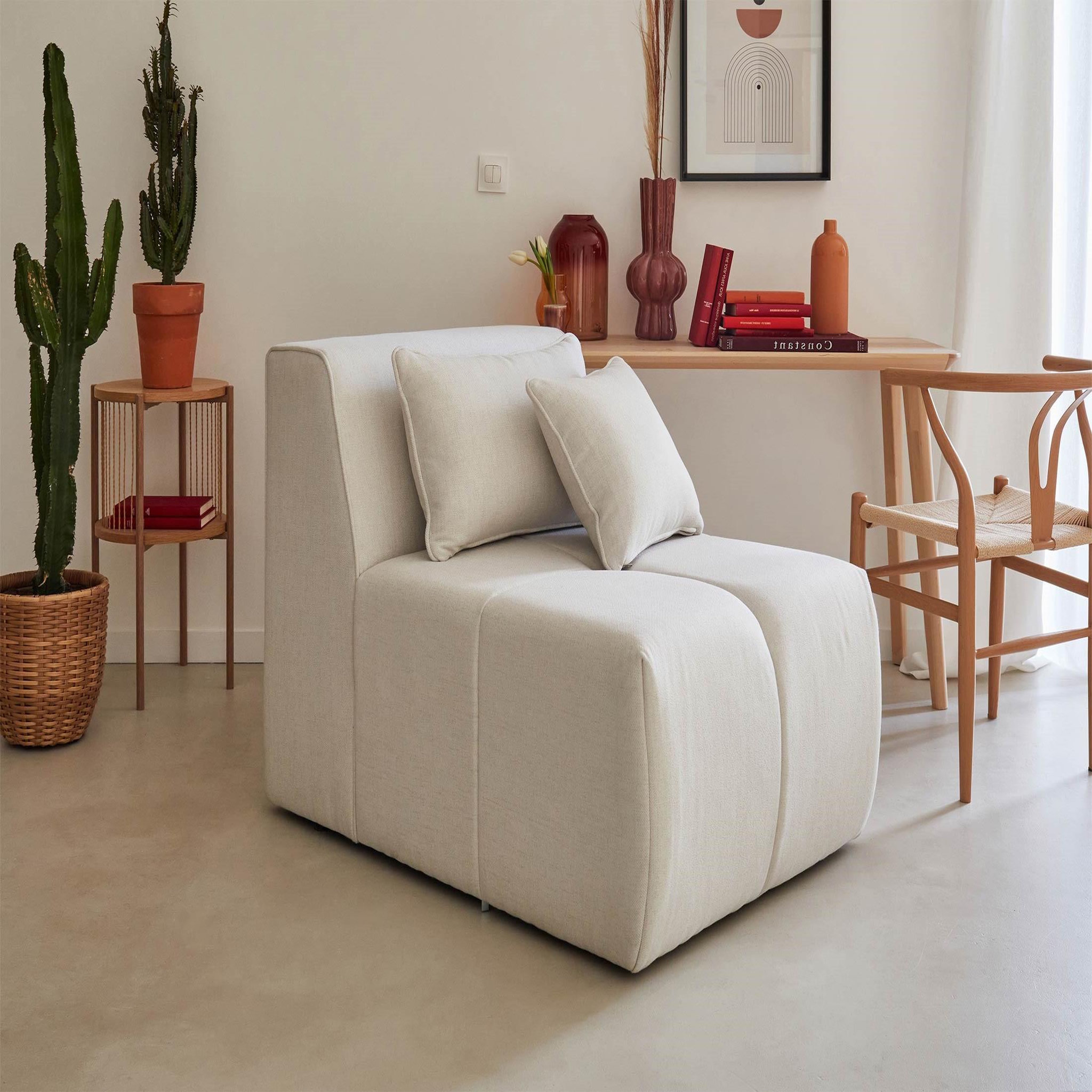 Voir la diapositive 6 : LISA DESIGN Caracas - canapé modulable d'angle droit - 5 places - en tissu