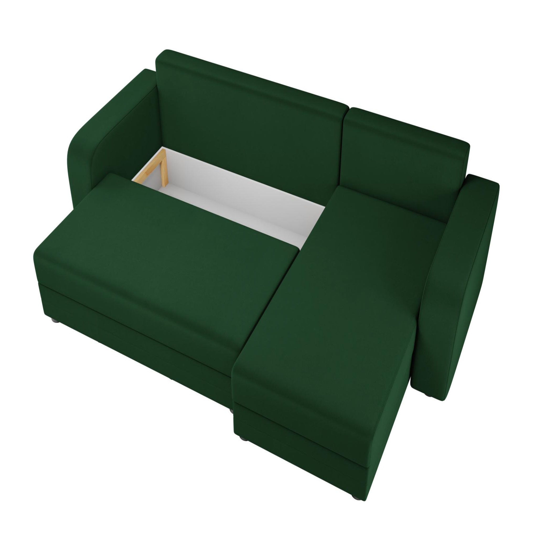 Voir la diapositive 4 : BEST MOBILIER Harvey - canapé d'angle réversible 4 places convertible avec coffre en velours