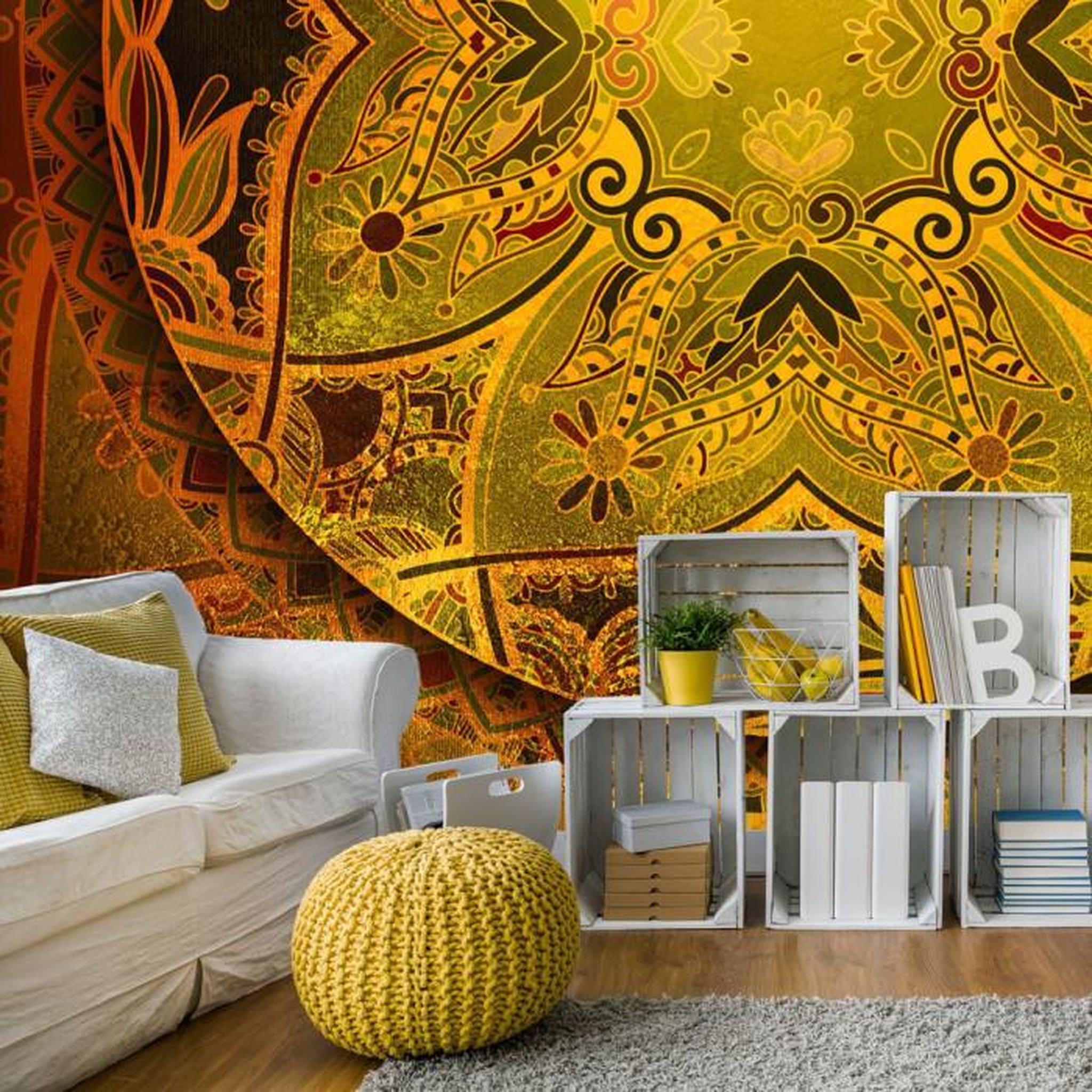Paris Prix Papier Peint  Mandala : Golden Poem. Coloris disponibles : Multicolore