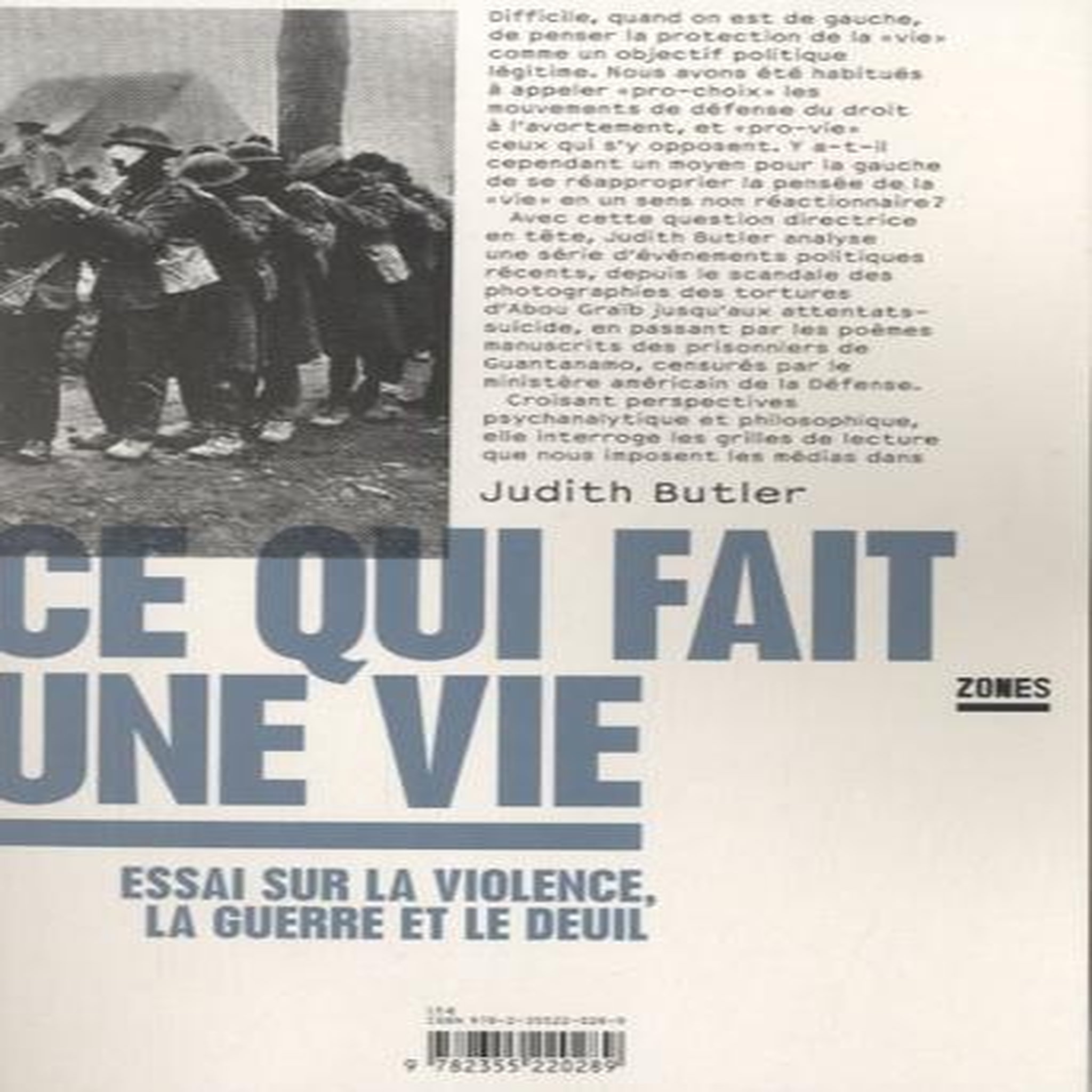 CE QUI FAIT UNE VIE. ESSAI SUR LA VIOLENCE, LA GUERRE ET LE DEUIL, Butler Judith