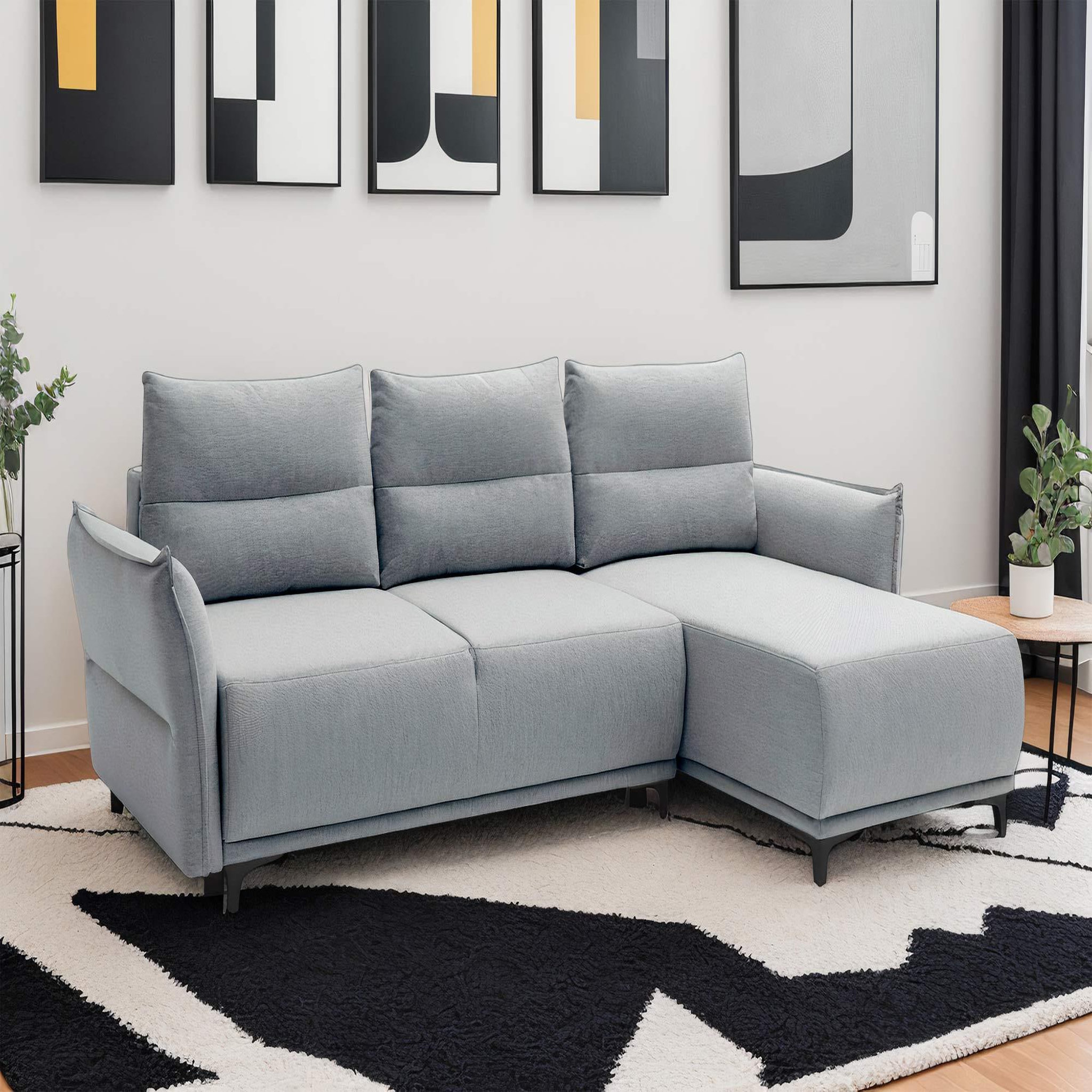 Voir la diapositive 1 : LISA DESIGN Arya - canapé d'angle réversible - convertible avec coffre - 4 places - style contemporain