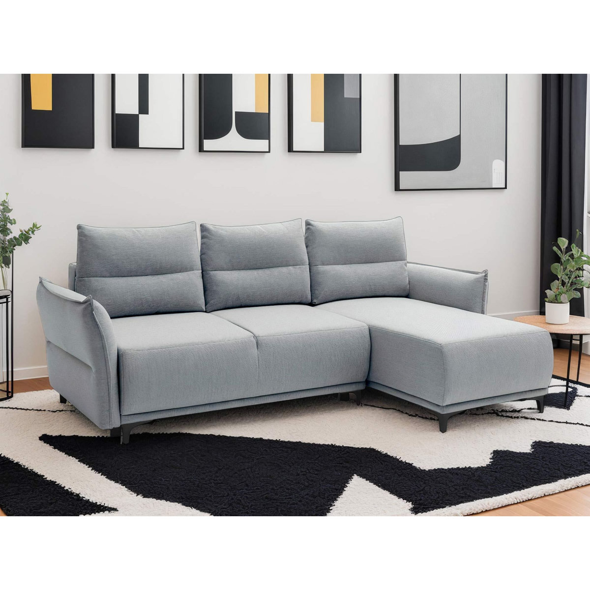 LISA DESIGN Arya - canapé d'angle réversible - convertible avec coffre - 4 places - style contemporain