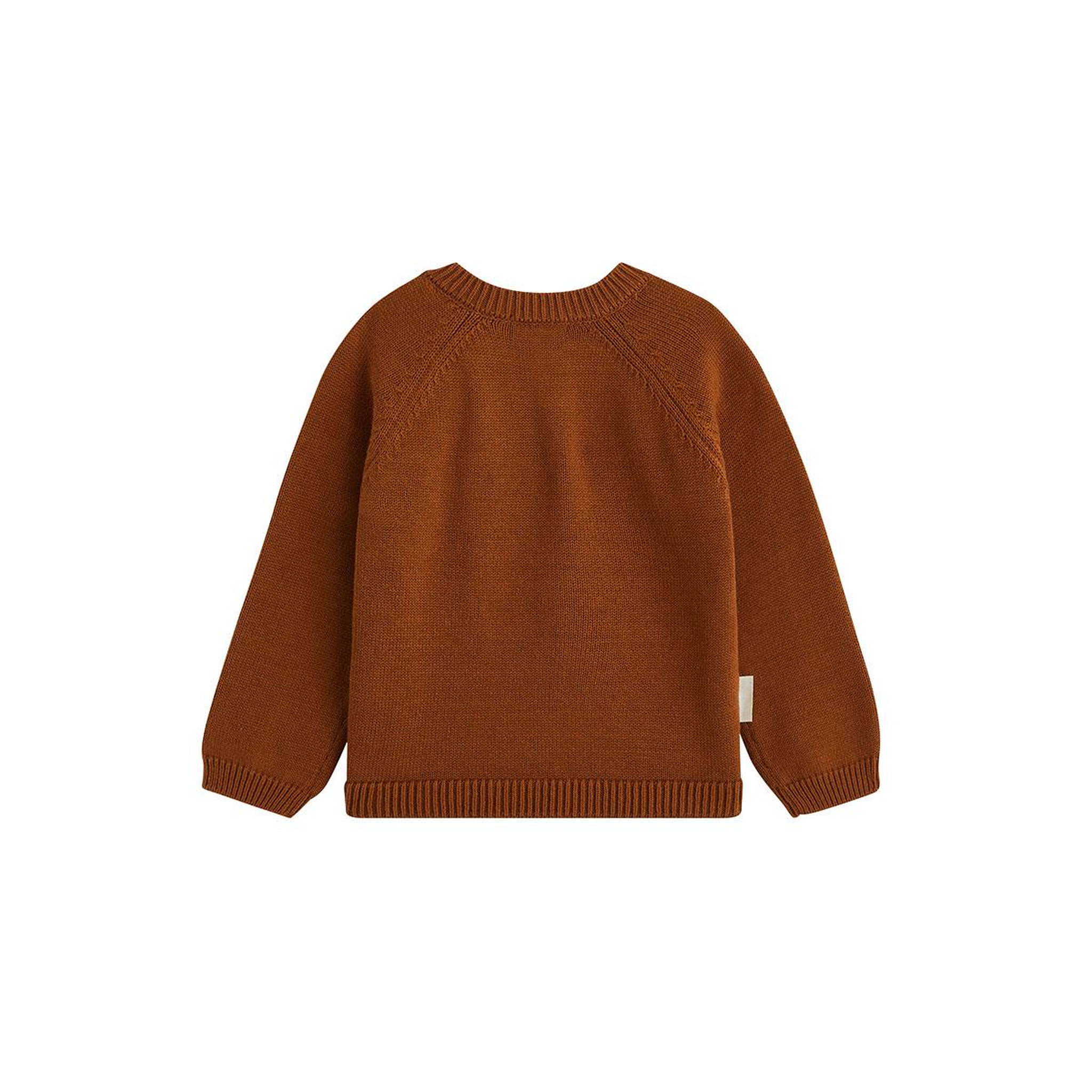 Voir la diapositive 2 : PETIT BEGUIN Pull bébé en tricot moka