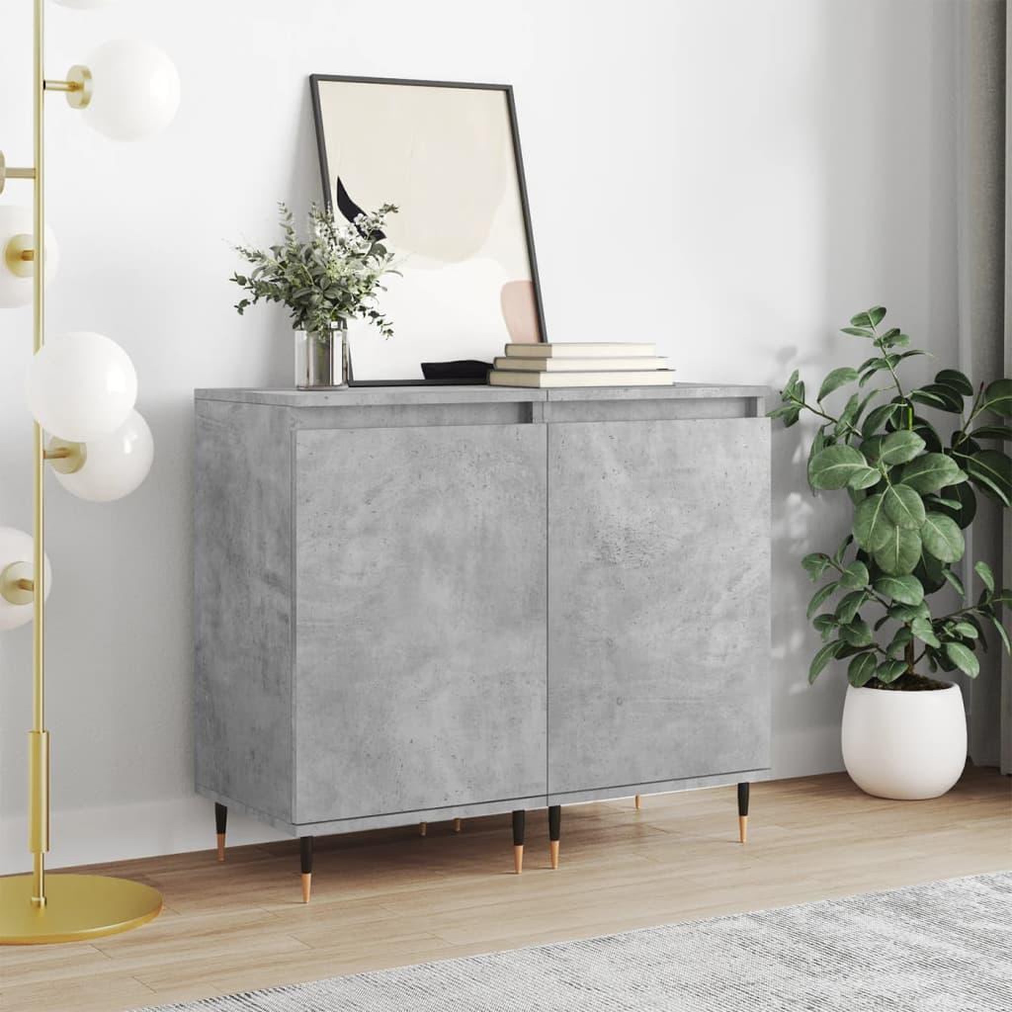 VIDAXL Buffets 2 pcs gris beton 40x35x70 cm bois d'ingenierie
