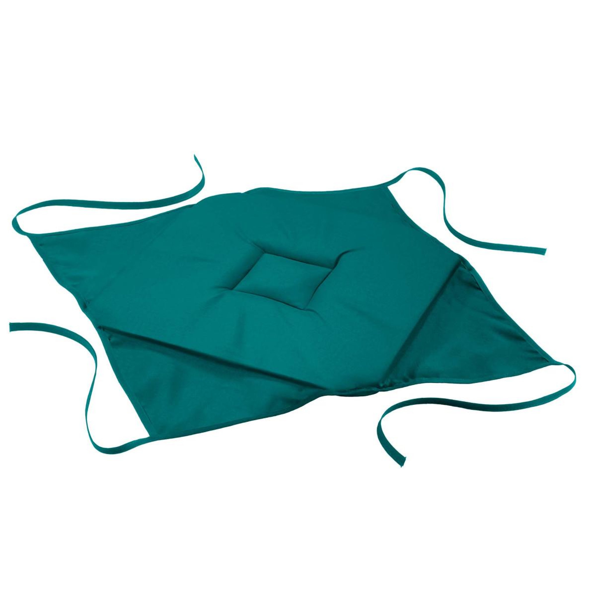 Douceur d'Intérieur Galette de chaise  essentiel  40x40cm bleu paon