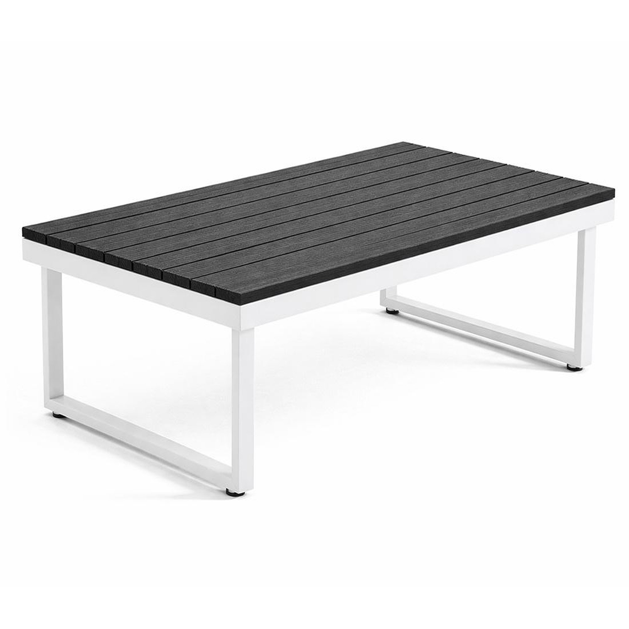 Voir la diapositive 5 : BEST MOBILIER Konna - salon de jardin d'angle en acier blanc - 5 places - coussin beige et table incluse
