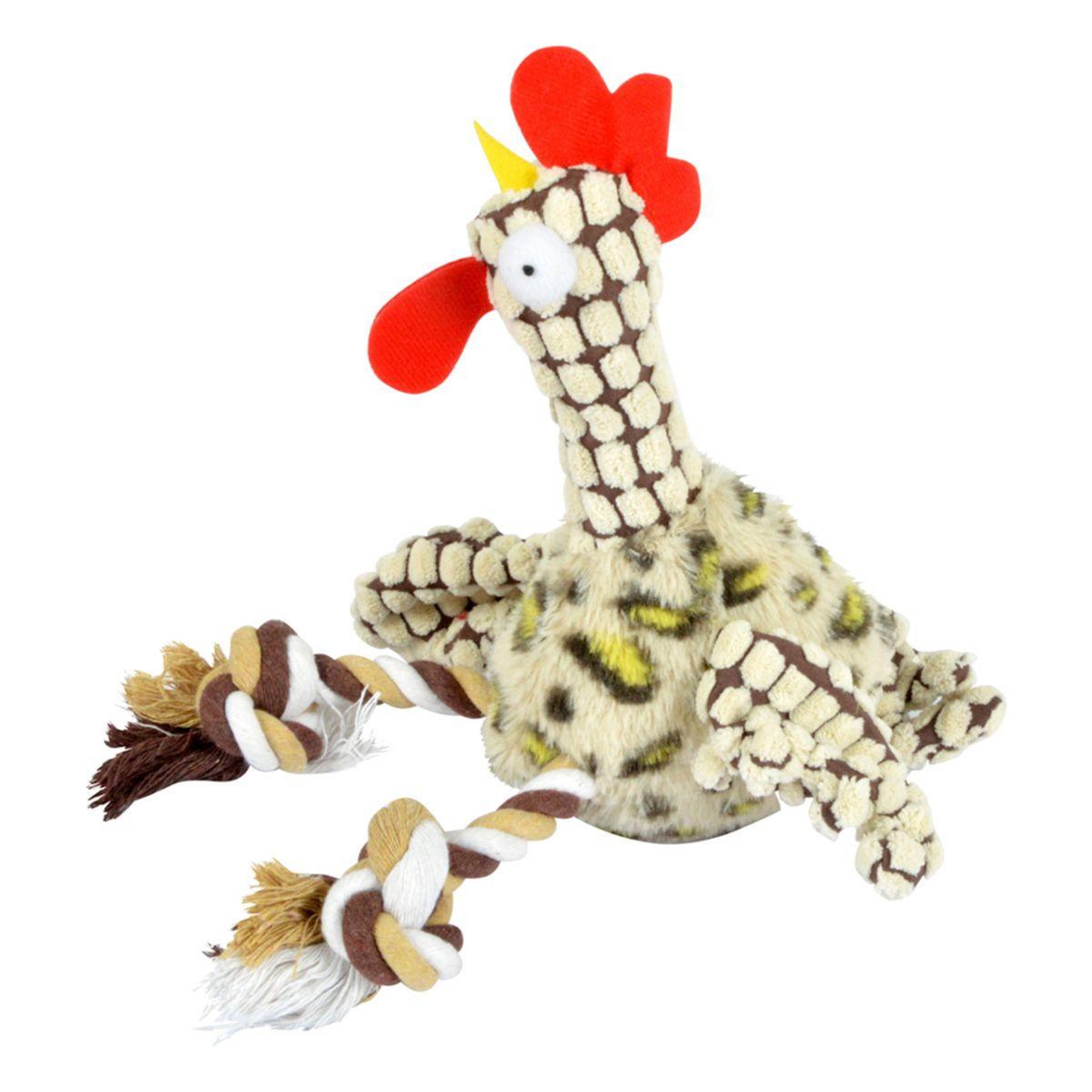 Voir la diapositive 2 : LOVE STORY Peluche pour chien  coq  30cm marron & blanc