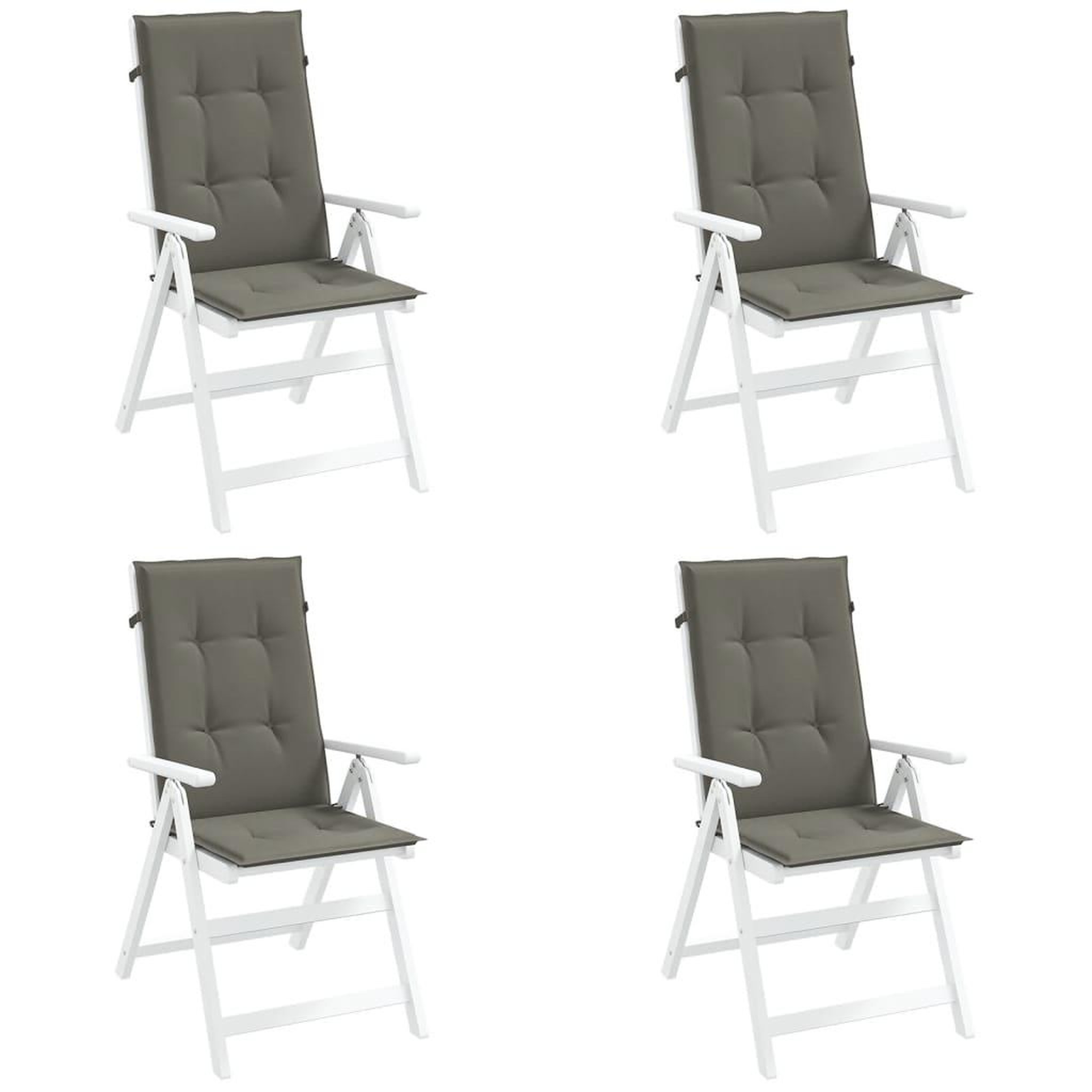 VIDAXL Coussins de chaise a dossier haut lot de 4 gris fonce melange