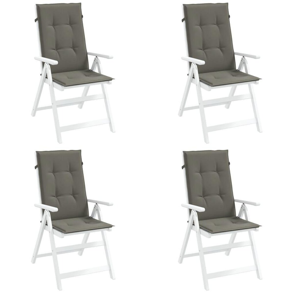 VIDAXL Coussins de chaise a dossier haut lot de 4 gris fonce melange