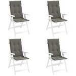 VIDAXL Coussins de chaise a dossier haut lot de 4 gris fonce melange