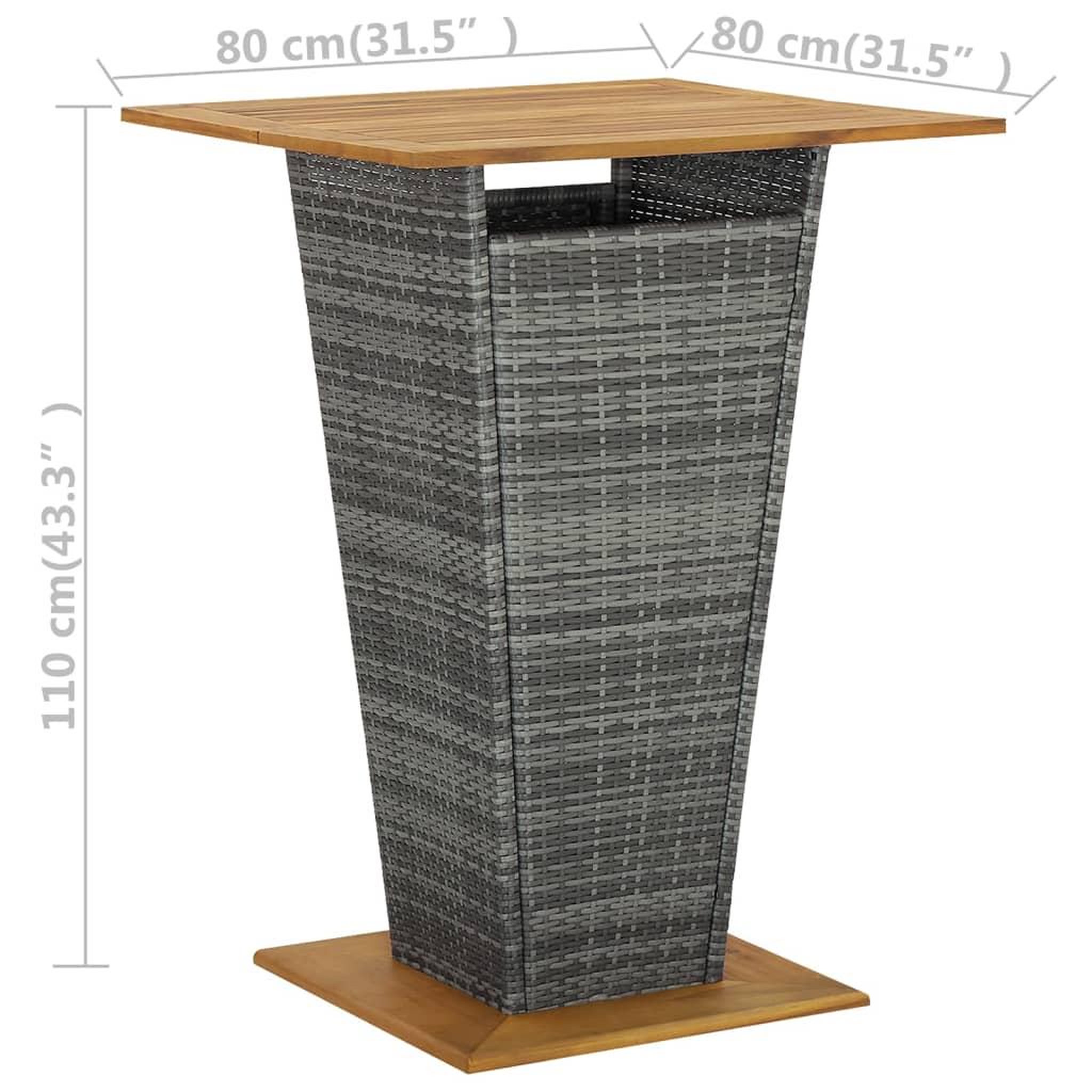 Voir la diapositive 6 : VIDAXL Ensemble de bar de jardin 5 pcs et coussins resine tressee gris