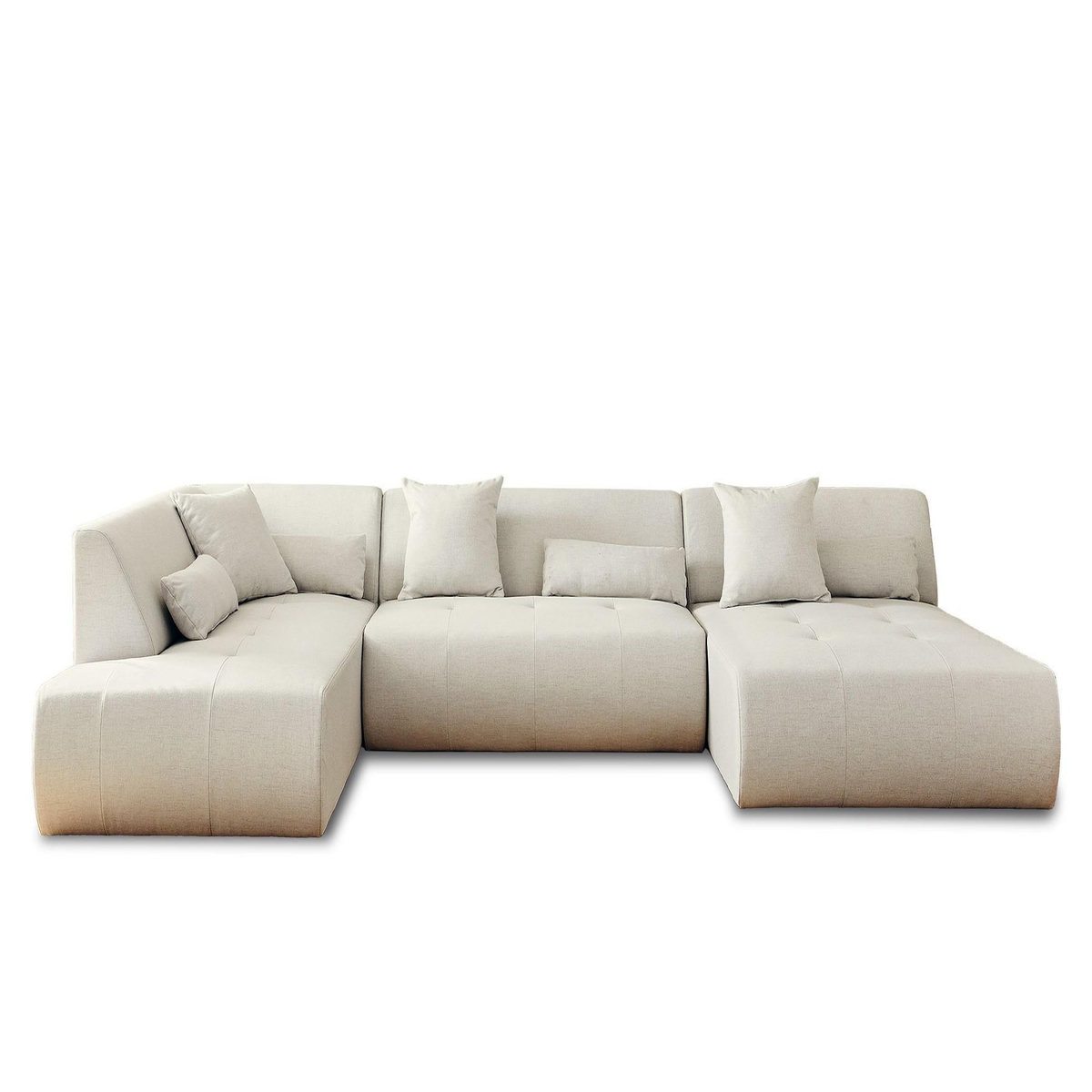 LISA DESIGN Onyx - canapé modulable panoramique d'angle gauche 7 places - en tissu