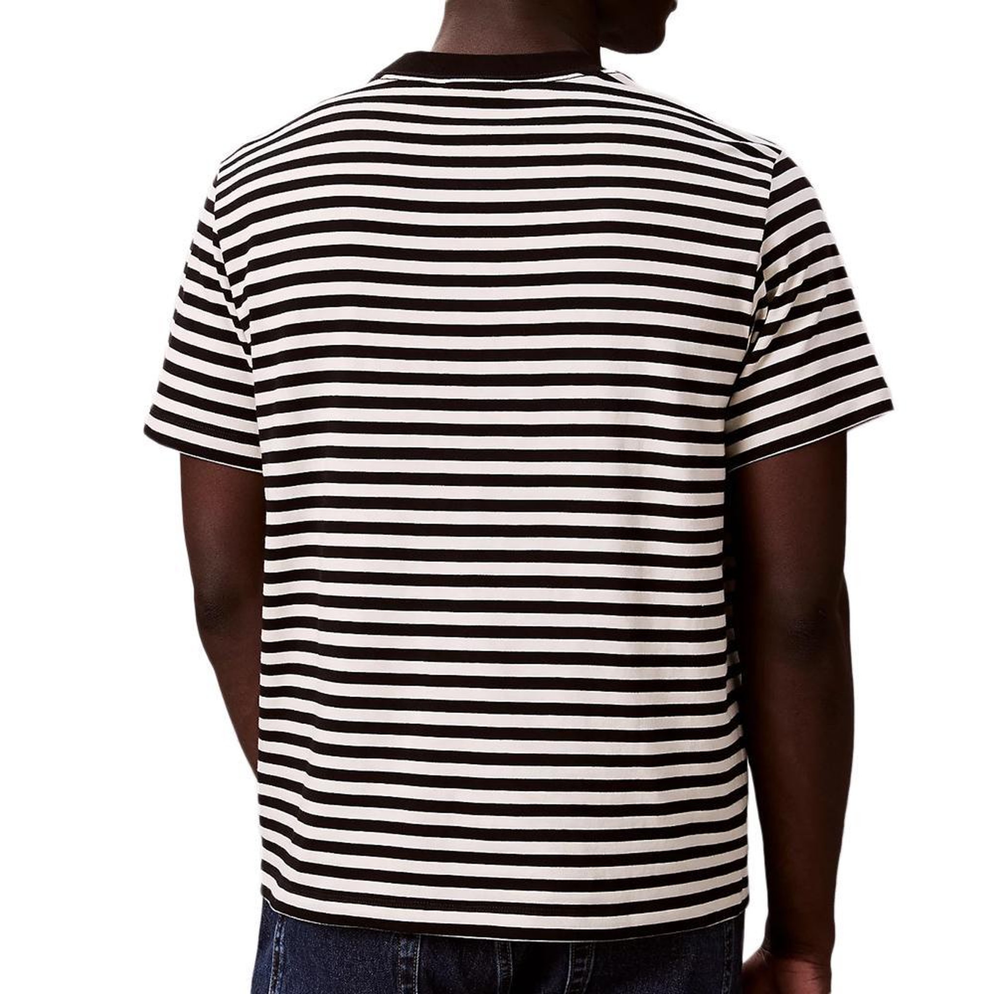 Voir la diapositive 2 : CALVIN KLEIN JEANS T-Shirt à Rayure Noir/Écru Homme Calvin Klein Jeans 20s Stripe