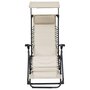 VIDAXL Chaise pliable de terrasse Textilene Creme