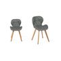Voir la diapositive 2 : Lot de 2 chaises assise PU pieds bois massif NICKY
