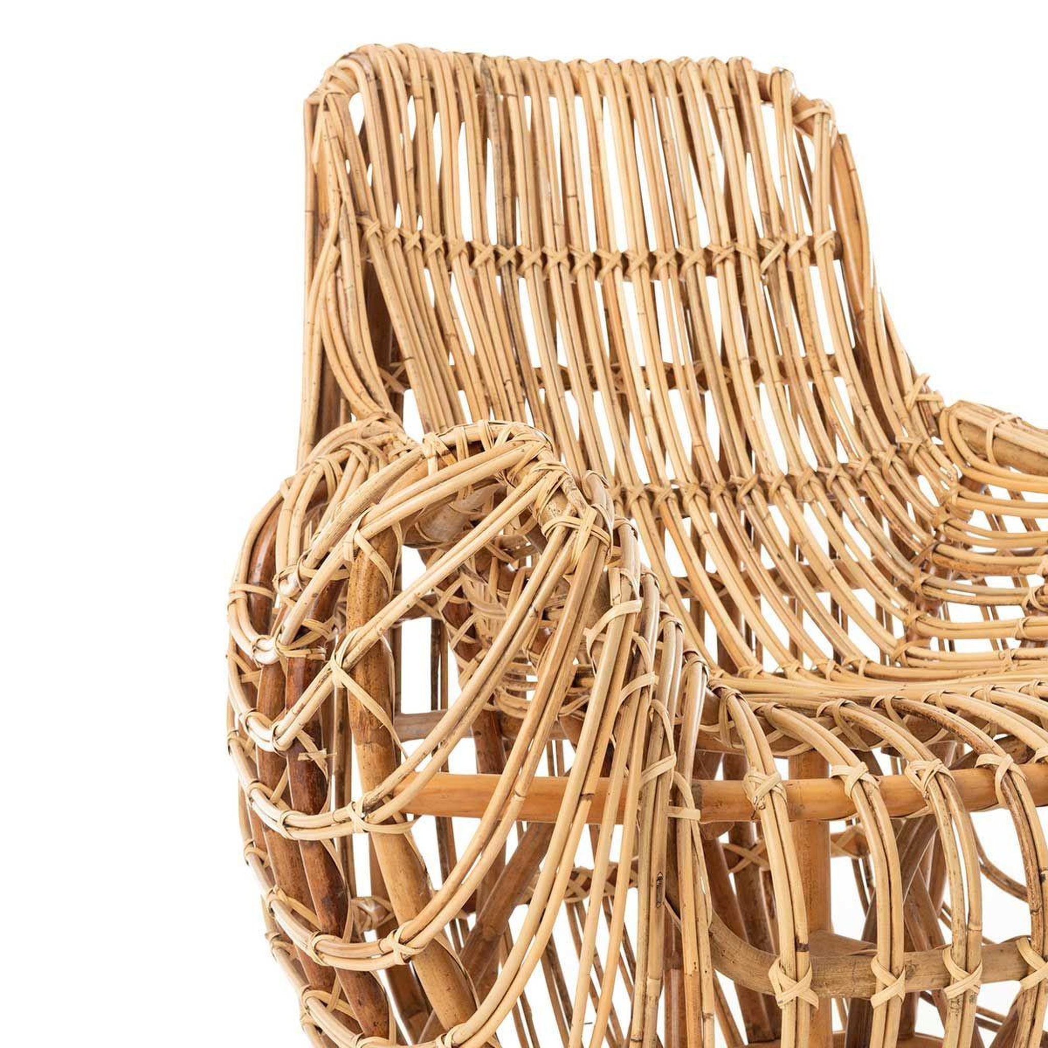 Voir la diapositive 5 : J-LINE Fauteuil en rotin design  ana  100cm naturel